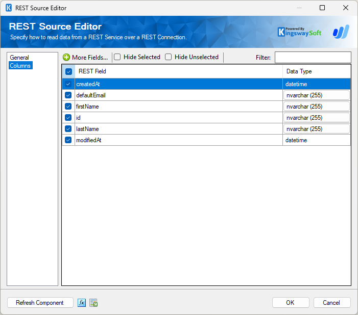 Wave Accounting Source Component Columns Wave Accounting Source Component Columns